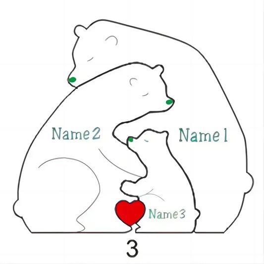 Bear Family - Personalized Wooden Puzzle