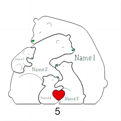 Bear Family - Personalized Wooden Puzzle