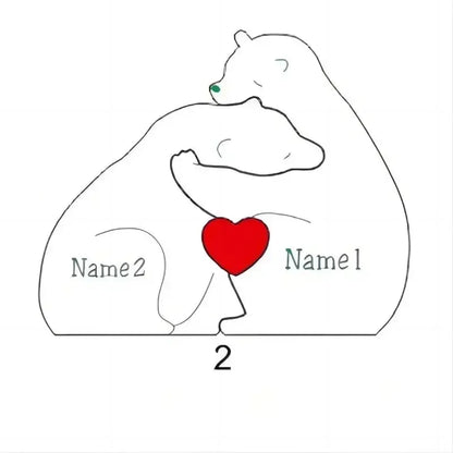 Bear Family - Personalized Wooden Puzzle