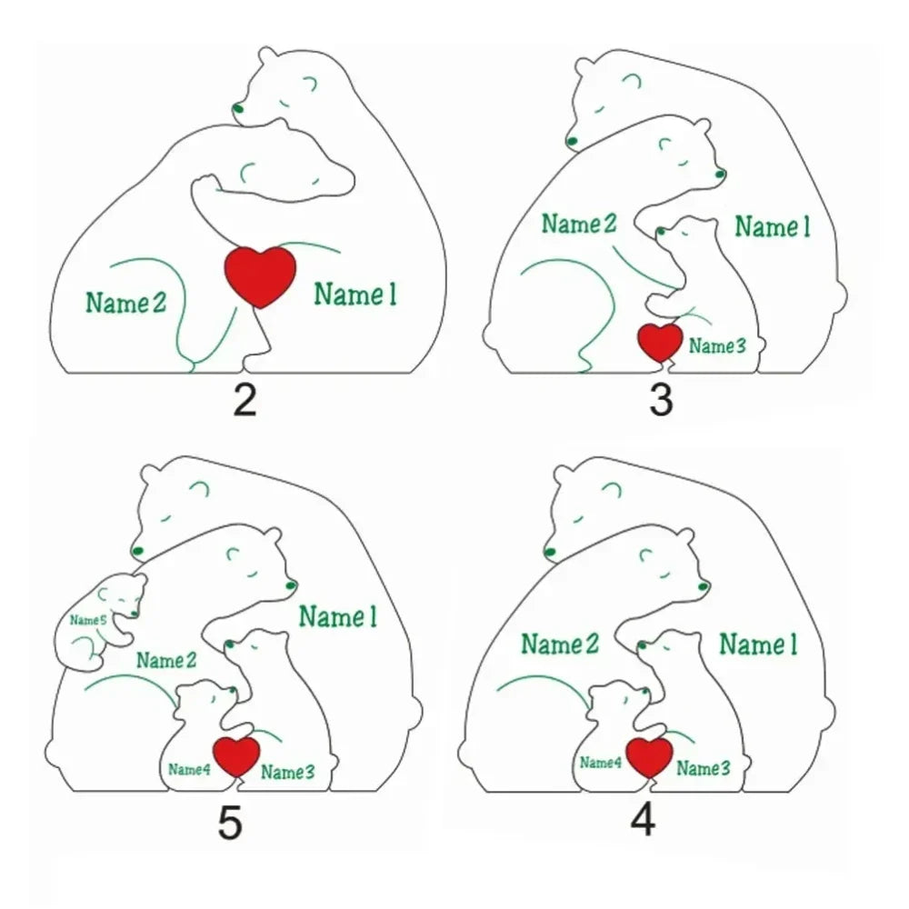 Bear Family - Personalized Wooden Puzzle