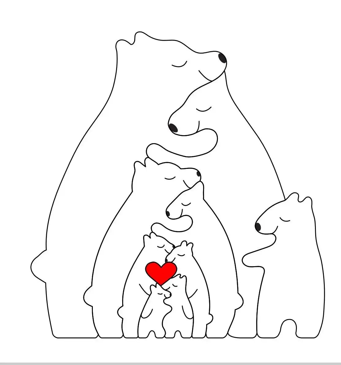 Bear Family - Personalized Wooden Puzzle