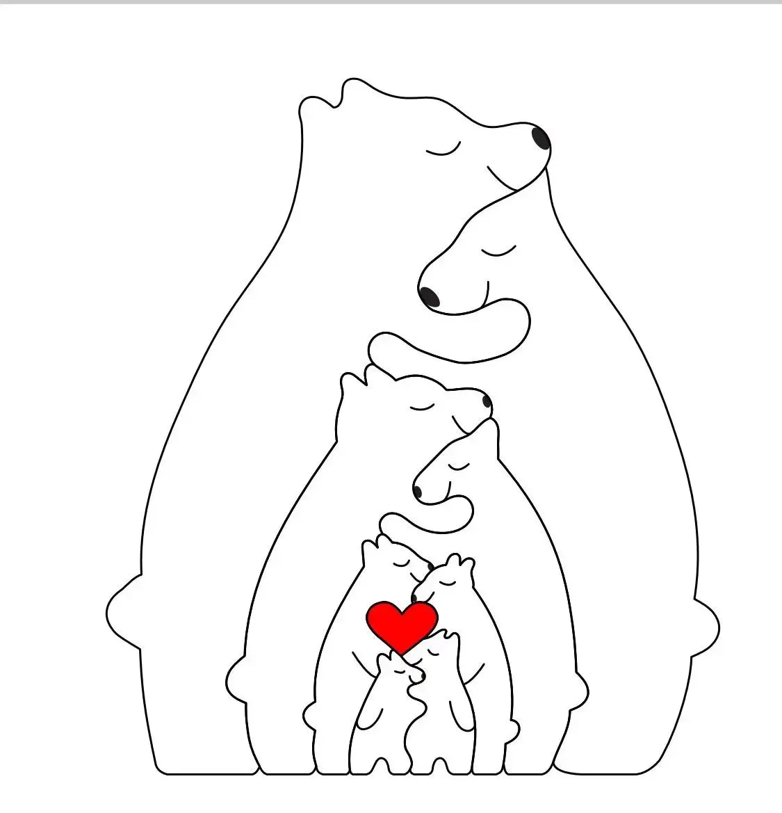 Bear Family - Personalized Wooden Puzzle