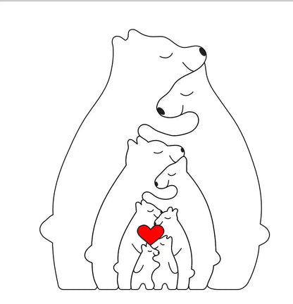 Bear Family - Personalized Wooden Puzzle