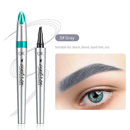 3D Waterproof Microblading Eyebrow Pen 4 Fork Tip Tattoo Pencil