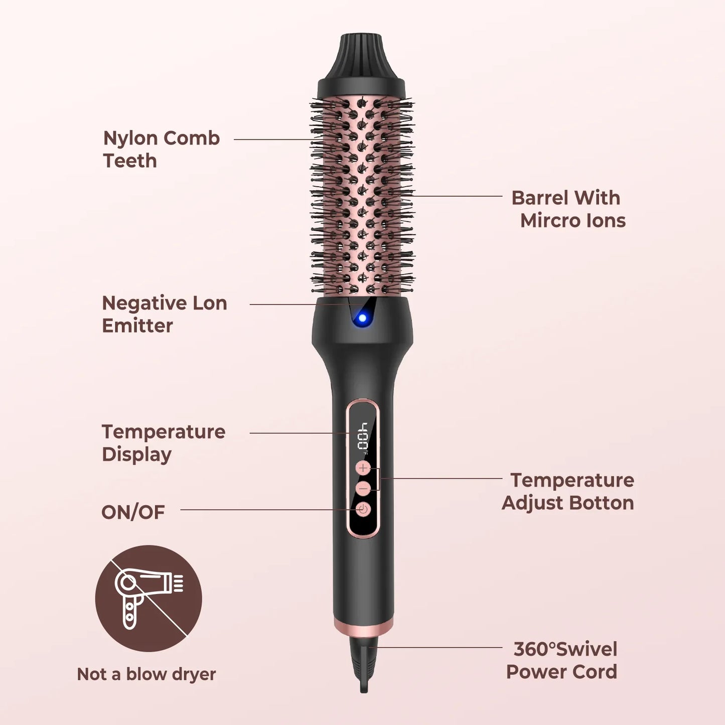 3-in-1 Negative Ion Thermal Brush